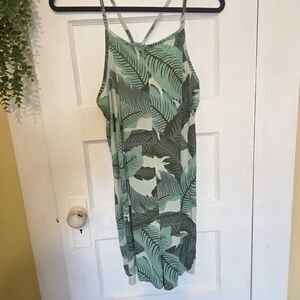 Old Navy Mint and Olive Patterned Dress